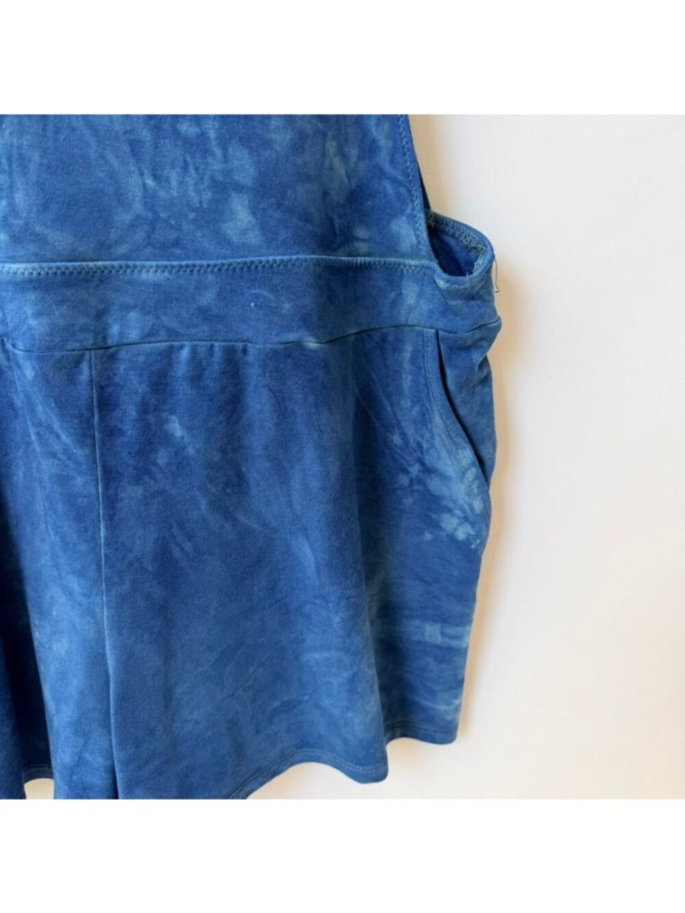 Purusha People Shortalls Women's Size M Blue Tie Dye Romper O64 - Picture 4 of 9